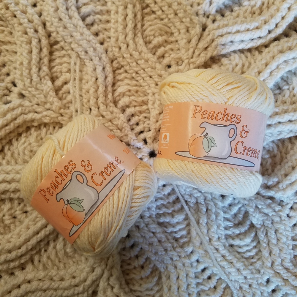Vintage 100% Cotton Cream Yarn from Peaches and Creme 4ply Set Of 2! - Picture 8 of 11